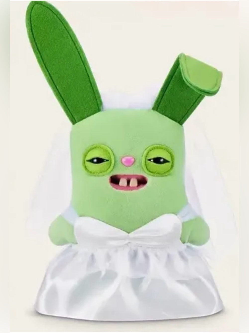 ZURU Fuggler Wedding Fuggs Bride Green Rabbit 9" Plush White Dress Veil